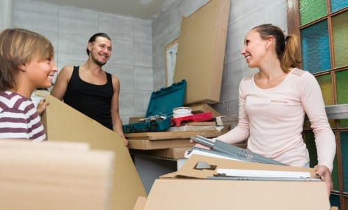 Student removals team loading boxes in Shoreditch for a flat move