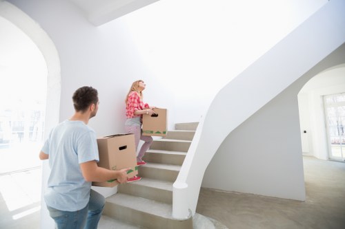 Prepared household and office items ready for storage in Shoreditch