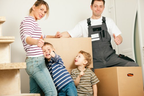 Office relocation team coordinating a move near Shoreditch commercial buildings